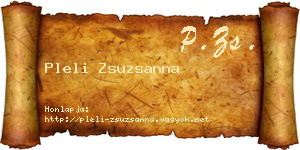 Pleli Zsuzsanna névjegykártya